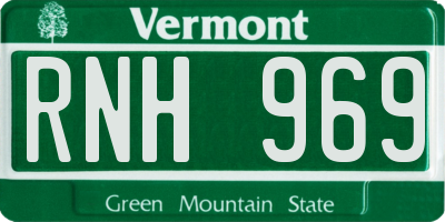 VT license plate RNH969