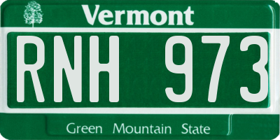 VT license plate RNH973