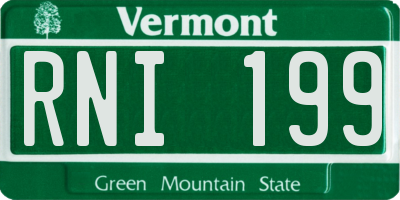 VT license plate RNI199