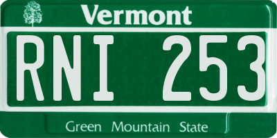 VT license plate RNI253