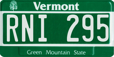 VT license plate RNI295