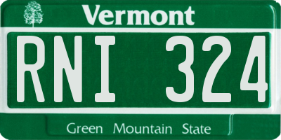 VT license plate RNI324