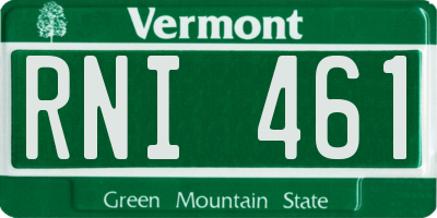 VT license plate RNI461