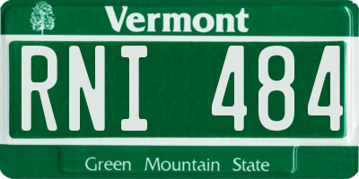 VT license plate RNI484