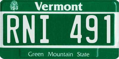 VT license plate RNI491