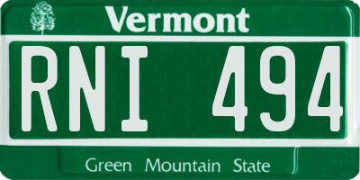 VT license plate RNI494