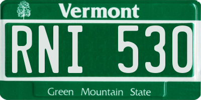 VT license plate RNI530