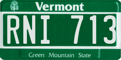 VT license plate RNI713
