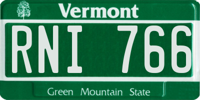 VT license plate RNI766