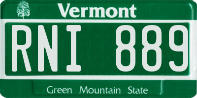 VT license plate RNI889