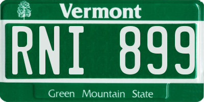 VT license plate RNI899