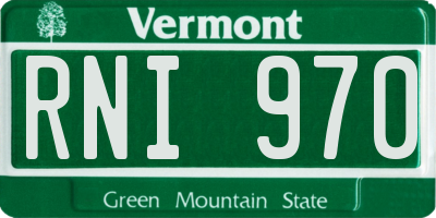 VT license plate RNI970