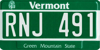 VT license plate RNJ491