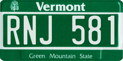 VT license plate RNJ581