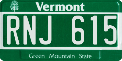 VT license plate RNJ615