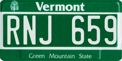 VT license plate RNJ659
