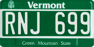 VT license plate RNJ699