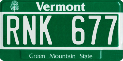 VT license plate RNK677