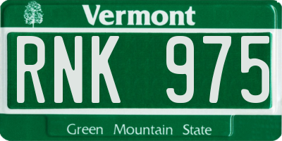 VT license plate RNK975