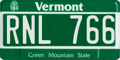 VT license plate RNL766