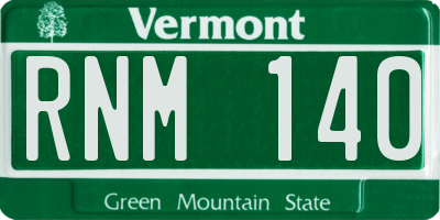 VT license plate RNM140