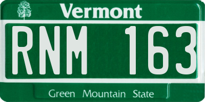 VT license plate RNM163