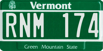 VT license plate RNM174