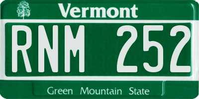 VT license plate RNM252