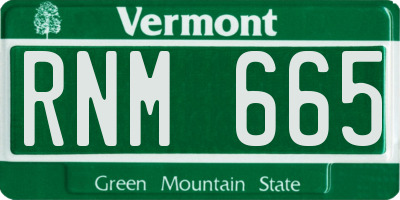 VT license plate RNM665