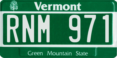 VT license plate RNM971