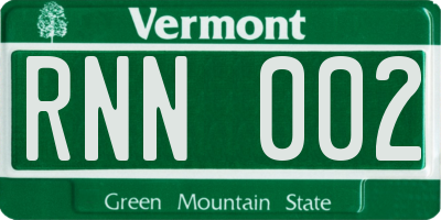 VT license plate RNN002