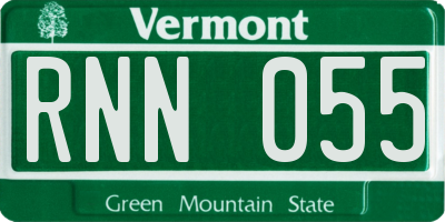 VT license plate RNN055