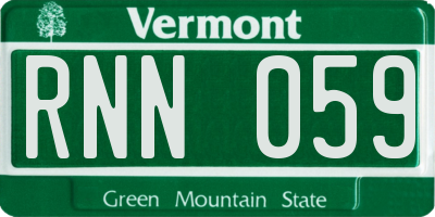 VT license plate RNN059