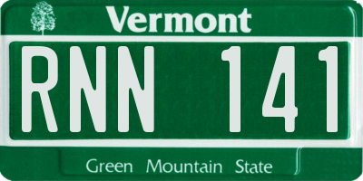 VT license plate RNN141