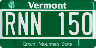 VT license plate RNN150