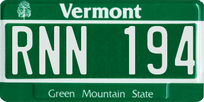 VT license plate RNN194