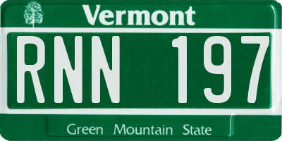 VT license plate RNN197