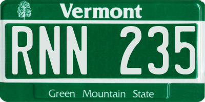 VT license plate RNN235