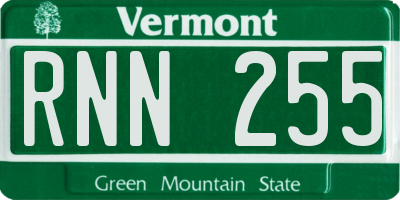 VT license plate RNN255