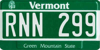 VT license plate RNN299