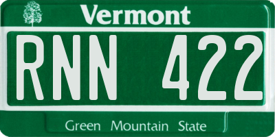 VT license plate RNN422