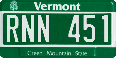 VT license plate RNN451