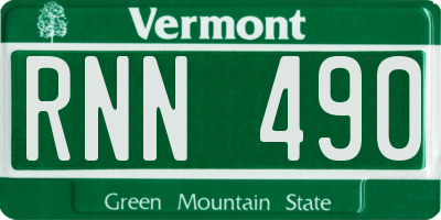 VT license plate RNN490