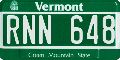 VT license plate RNN648