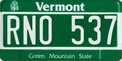 VT license plate RNO537