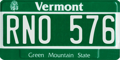 VT license plate RNO576