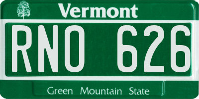 VT license plate RNO626