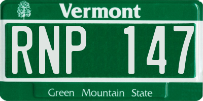 VT license plate RNP147