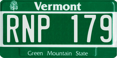 VT license plate RNP179