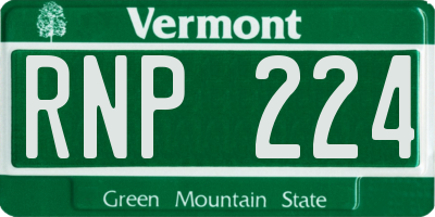VT license plate RNP224